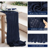 Gauze Cheesecloth Table Runner 10 ft x 38 in Navy Blue