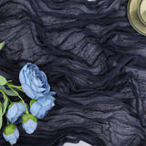 Gauze Cheesecloth Table Runner 10 ft x 38 in Navy Blue
