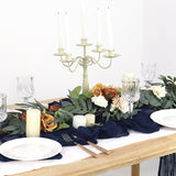 Gauze Cheesecloth Table Runner 10 ft x 38 in Navy Blue