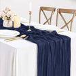 Gauze Cheesecloth Table Runner 10 ft x 38 in Navy Blue