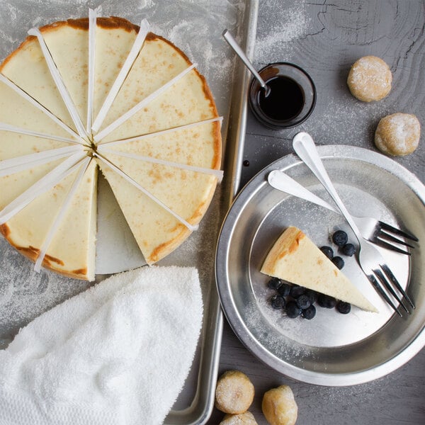 Pellman 14-Slice Pre-Cut Plain New York-Style Cheesecake 60 oz. - 6/Case
