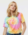 Colortone® Women's crewneck Short Sleeve Tie-Dyed Crop T-Shirt