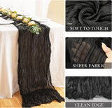 Premium Gauze Cheesecloth Table Runner 10 ft x 38" Black