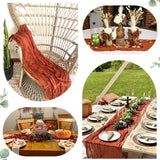 Gauze Cheesecloth Table Runner 10 ft x 38 in Rust/Burnt Orange