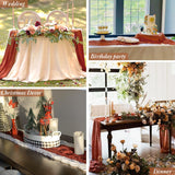Gauze Cheesecloth Table Runner 10 ft x 38 in Rust/Burnt Orange