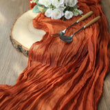 Gauze Cheesecloth Table Runner 10 ft x 38 in Rust/Burnt Orange