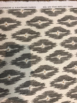 Diwali Dove 100 Percent Cotton Fabric - Cream Grey Gold, 54" Width, 27" Horizontal Repeat, 27" Vertical Repeat (1 Yard)