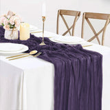 Gauze Cheesecloth Table Runner 10 ft x 38 in Regency Purple