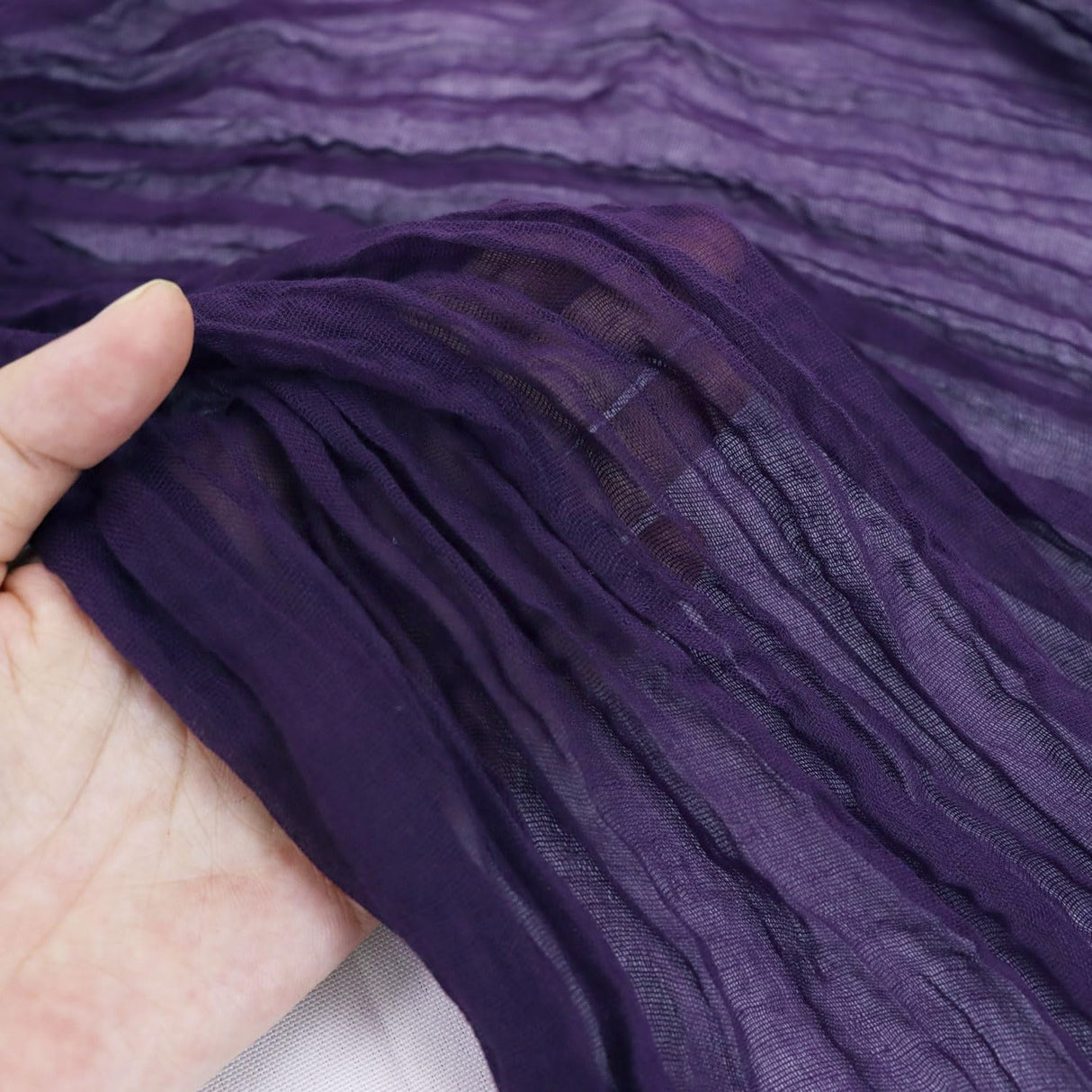 Gauze Cheesecloth Table Runner 10 ft x 38 in Regency Purple