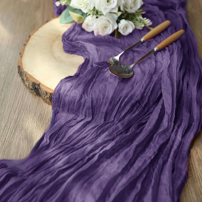 Gauze Cheesecloth Table Runner 10 ft x 38 in Regency Purple