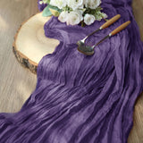 Gauze Cheesecloth Table Runner 10 ft x 38 in Regency Purple