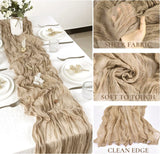 Premium Gauze Cheesecloth Table Runner 10 ft x 38 in Latte/Taupe