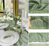 Gauze Cheesecloth Table Runner 10 ft x 38 in Dusty Sage
