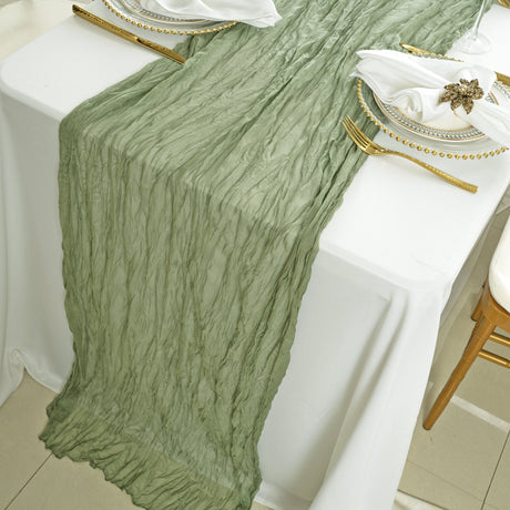 Gauze Cheesecloth Table Runner 10 ft x 38 in Dusty Sage