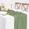 Gauze Cheesecloth Table Runner 10 ft x 38 in Dusty Sage