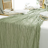 Gauze Cheesecloth Table Runner 10 ft x 38 in Dusty Sage