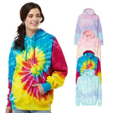 Colortone® Tie-Dyed Hooded Turtle Neck Long Sleve Sweatshirt