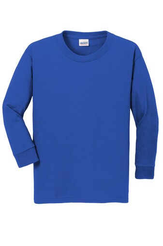 12 Pack Gildan® Youth Heavy Cotton Crew Neck Long Sleeve T-Shirt