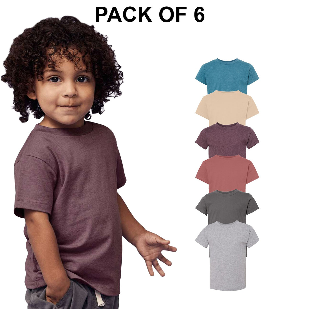 6 Pack: BELLA + CANVAS® Toddler Jersey Tee - 3001T