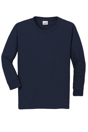 12 Pack Gildan® Youth Heavy Cotton Crew Neck Long Sleeve T-Shirt