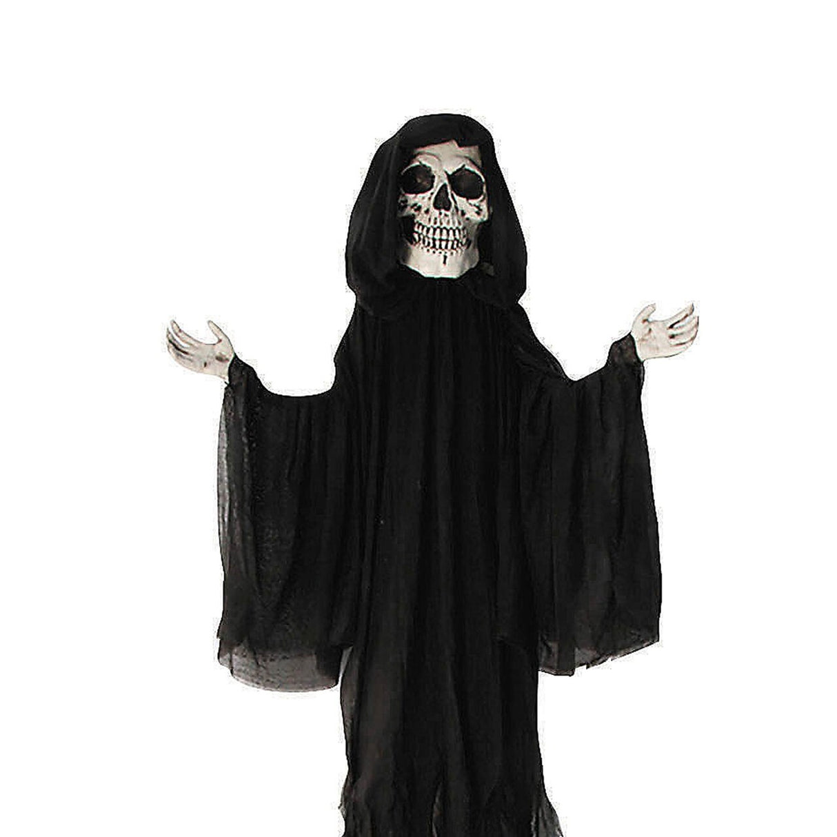 8 Ft 2 Inch Hanging Skeleton Reaper Black Cloak Halloween Decoration