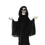 8 Ft 2 Inch Hanging Skeleton Reaper Black Cloak Halloween Decoration