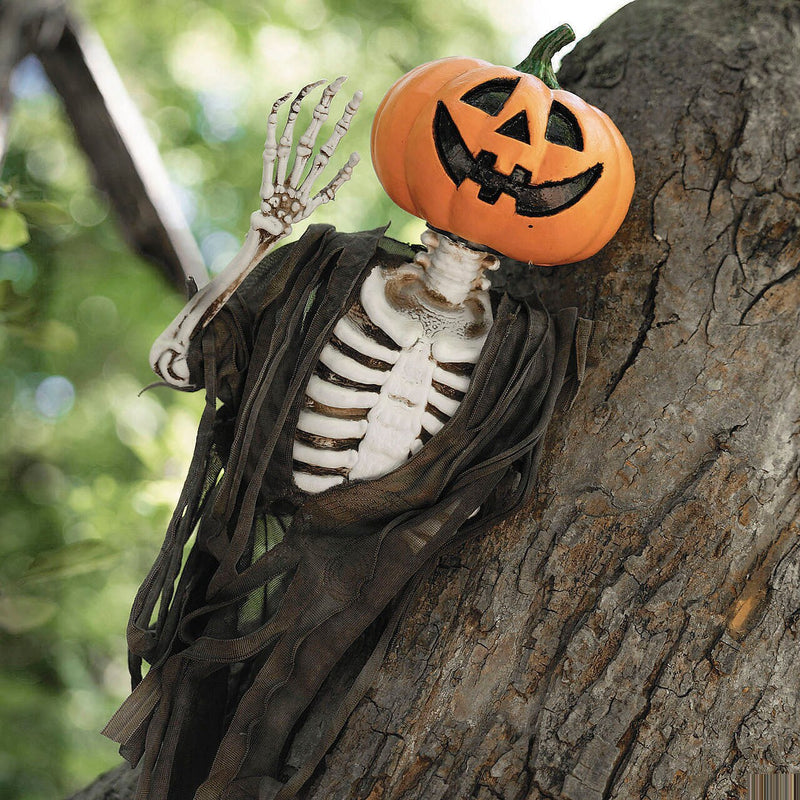 17 3/4" Hanging Waving Jack-O-Lantern Pumpkin Creeper Halloween Decoration