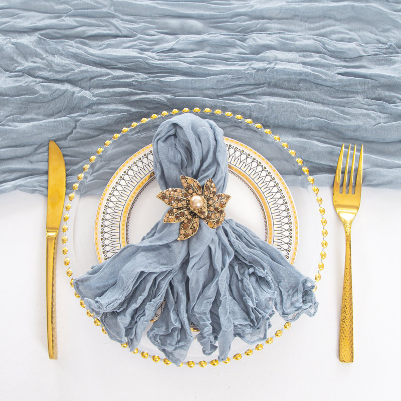 Gauze Cheesecloth Dinner Napkins 20x20 Dusty Blue