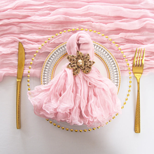 Cloth Dinner Napkin Premium Gauze Cheesecloth 20x20 Pink