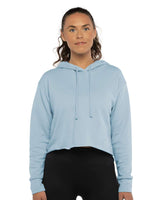 Next Level® Women's Laguna Sueded Raw Edge Crop Hoodie Sweatshirt