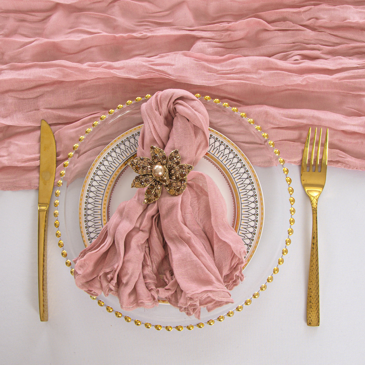 Cloth Dinner Napkin Premium Gauze Cheesecloth 20x20 Mauve