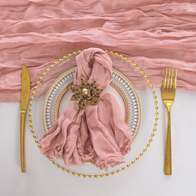 Cloth Dinner Napkin Premium Gauze Cheesecloth 20x20 Mauve