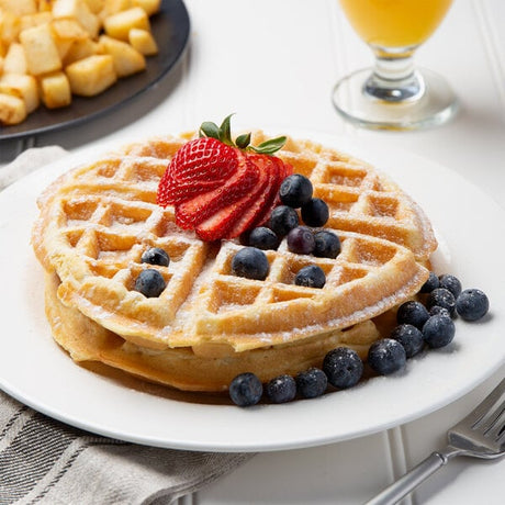 Krusteaz Chef Supreme 7" Round Belgian Waffles - 36/Case