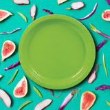 24 Count Lime Round Dessert Plates 7 Inch Paper Tableware for Birthdays and Snacks