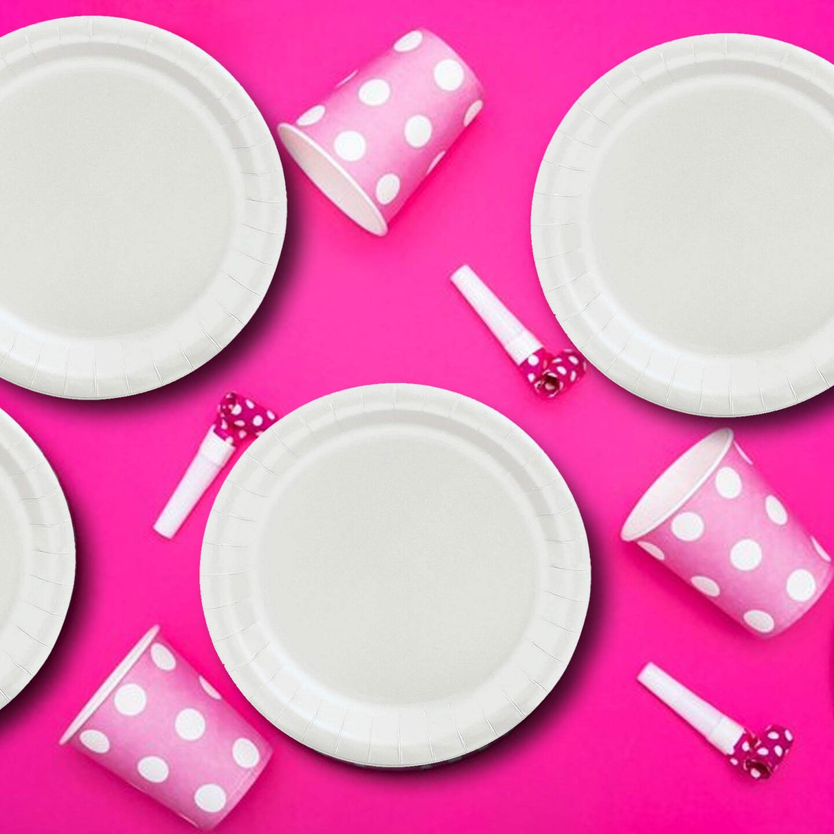 24 Count White Round Paper Dessert Plates for Weddings or Events 7 Inch