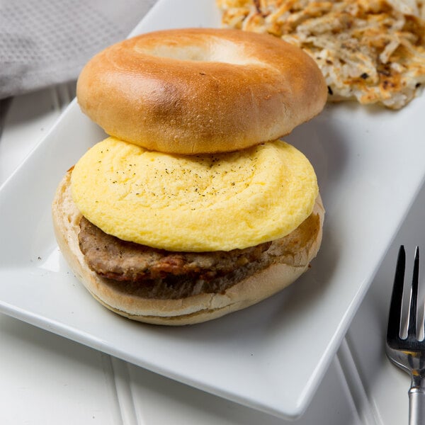 Echo Lake Foods 2 oz. Fully Cooked Round Scrambled Egg Patty - 120/Case