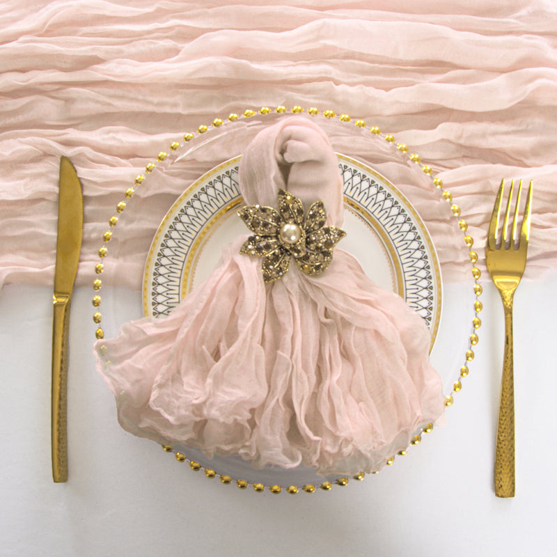 Cheesecloth Dinner Napkin 20x20 Blush Pink/Rose Gold