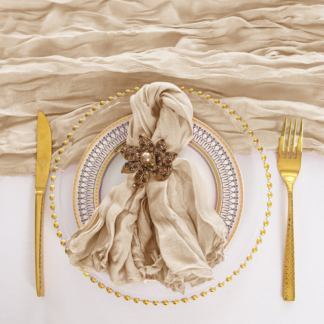 Cheesecloth Dinner Napkin 20x20 Champagne