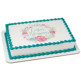 Floral Easter Blessing Edible Cake Image PhotoCake