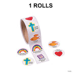 Christian Symbols Smile Face Sticker Roll 100 Pieces