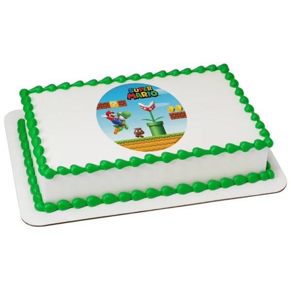 Super Mario Mushroom Kingdom Edible Cake Image PhotoCake