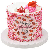 Happy Galentine's Day Edible Cake Image PhotoCake