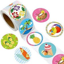 Hibiscus Sticker Roll 100 Pieces