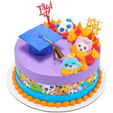 Graduation Blue Grad Cap with Tassels Layon Cake