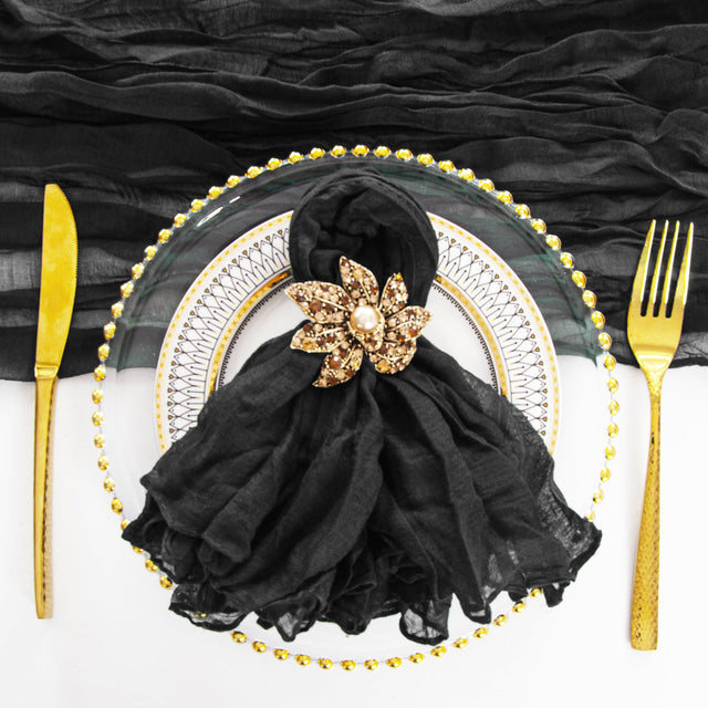 Gauze Cheesecloth Dinner Napkins 20x20 Black