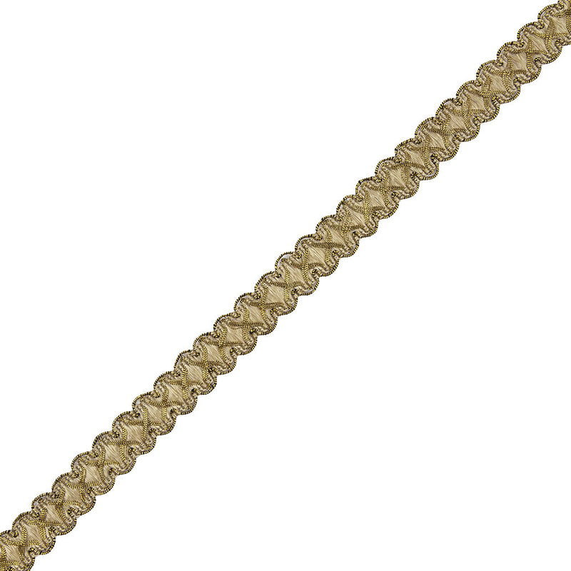 Antique Gold Beige Metallic Braid