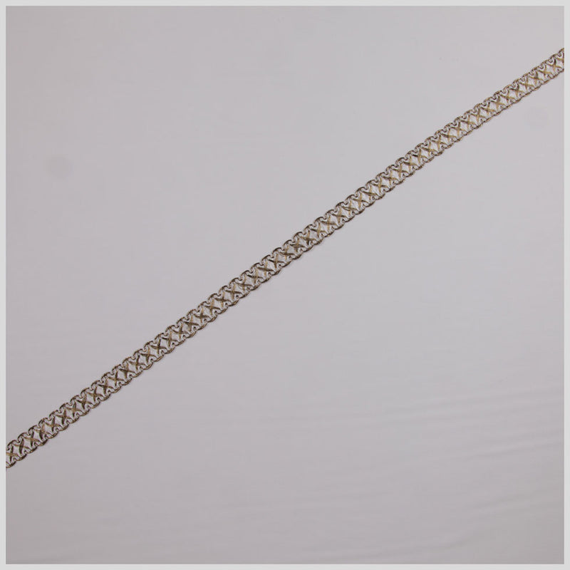 5/8" Antique Gold White Metallic Braid