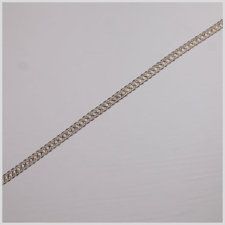 5/8" Antique Gold White Metallic Braid
