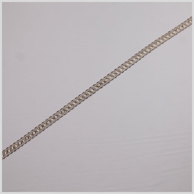 5/8" Antique Gold White Metallic Braid