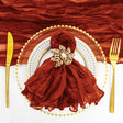 Gauze Cheesecloth Dinner Napkins 20x20 Rust/Burnt Orange